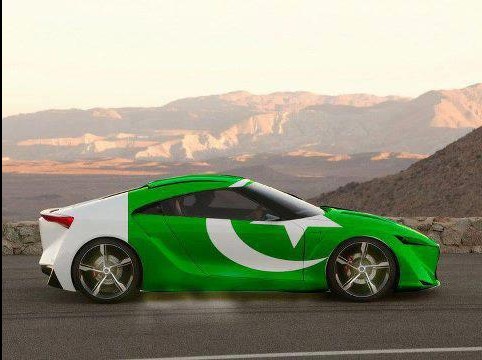 Pakistan-Flag-Lovers-A-car-painted-with-Pakistani-Flag-speeding-on-a-highway-Proud-Display-of-Pakistani-flag