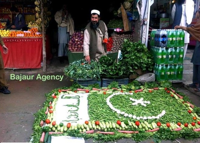 Pakistani-Flag-Lovers-Pakistani-flag-made-from-vegetables-at-Bajaur