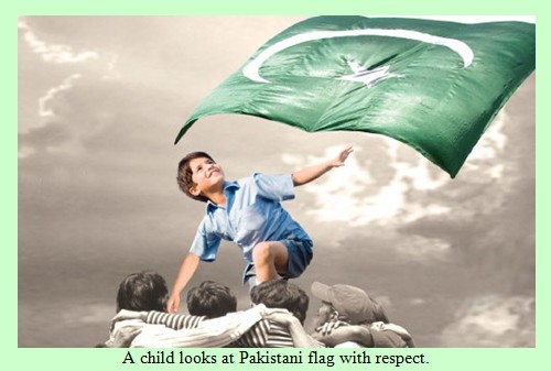 Pakistani-Flag-Pictures-A-child-looks-at-Pakistani-flag-with-respect-Pakistan-Flag-Images